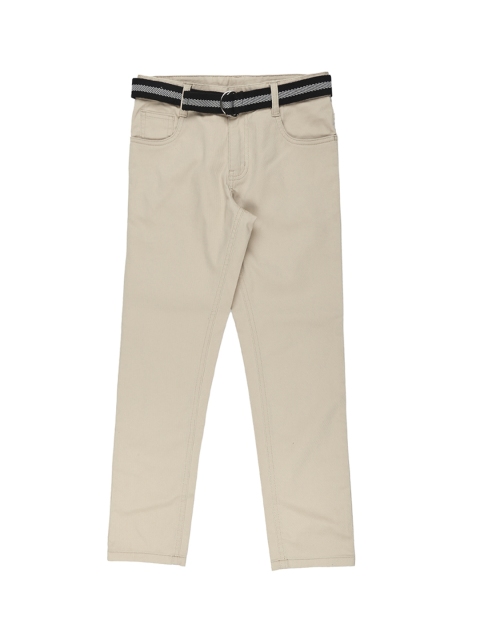 

Pantaloons Junior Boys Beige Regular Fit Solid Regular Trousers
