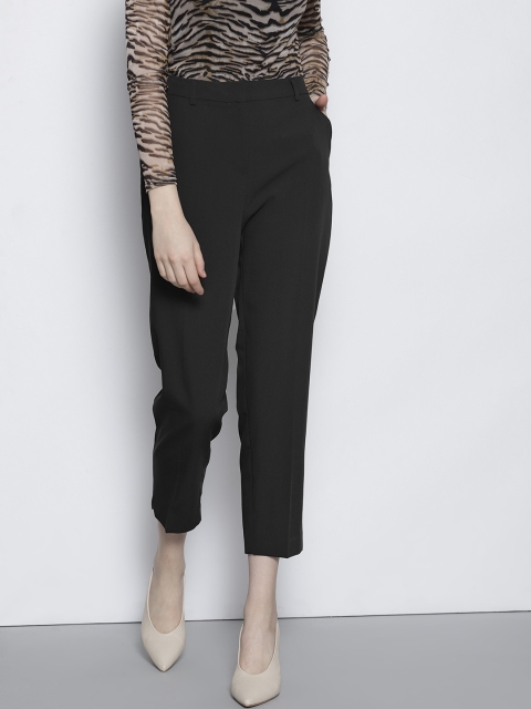 

DOROTHY PERKINS Women Black Solid Regular Trousers