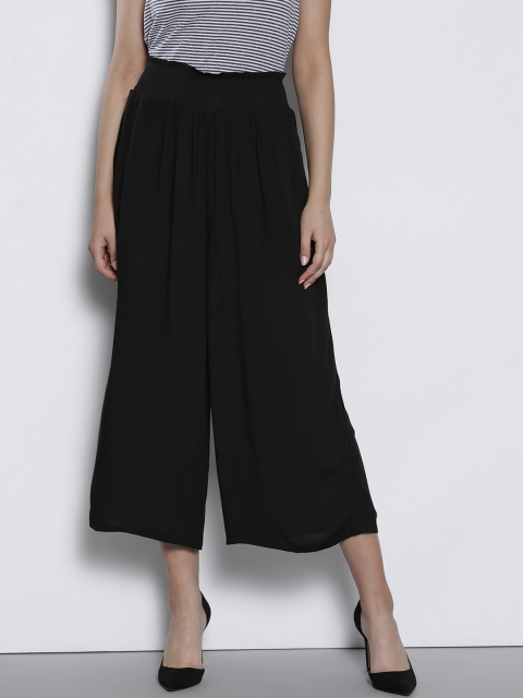 

DOROTHY PERKINS Women Black Regular Fit Solid Culottes