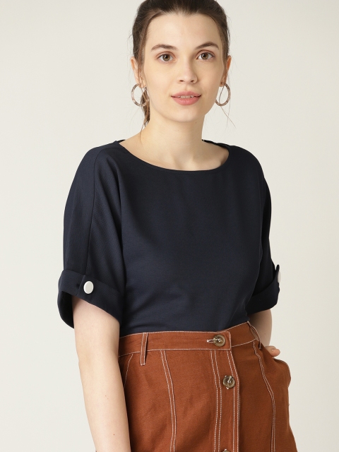 

ESPRIT Women Navy Blue Solid Top