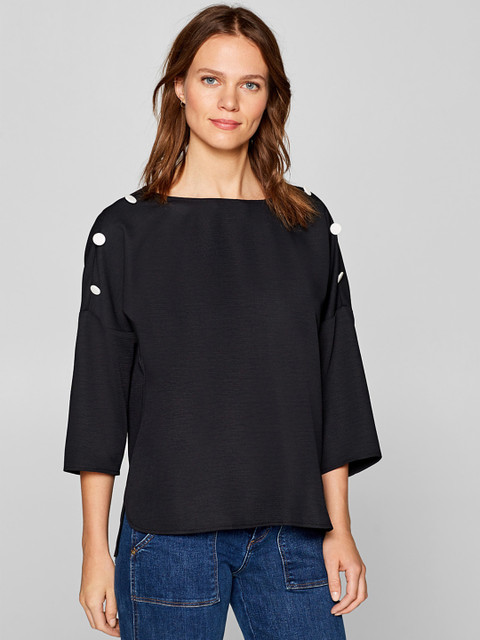 

ESPRIT Women Black Solid Top
