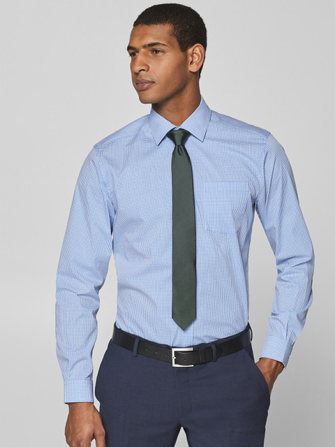 

ESPRIT Men Blue & White Slim Fit Checked Formal Shirt