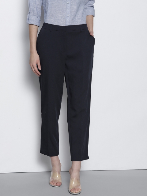 

DOROTHY PERKINS Women Navy Blue Regular Fit Solid Trousers