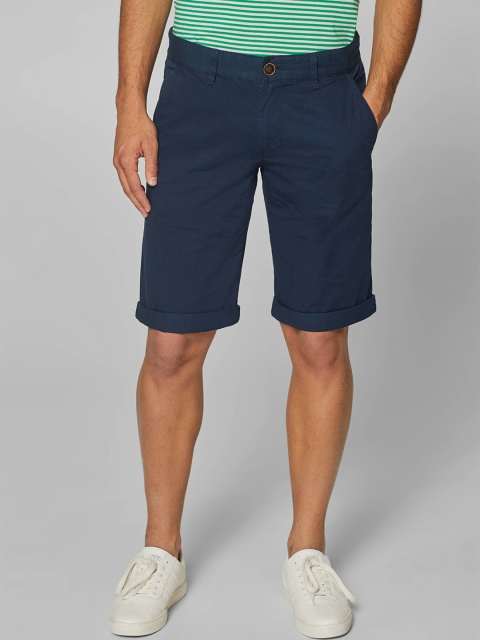 

ESPRIT Men Navy Blue Solid Slim Fit Chino Shorts