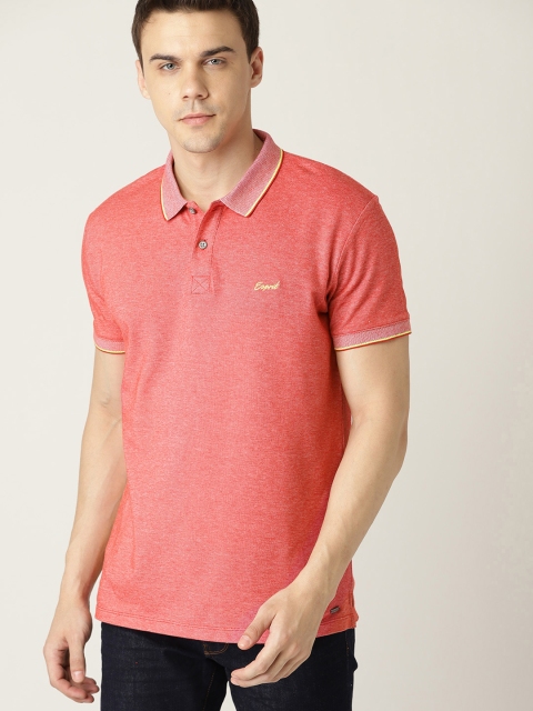

ESPRIT Men Pink Solid Polo Collar T-shirt