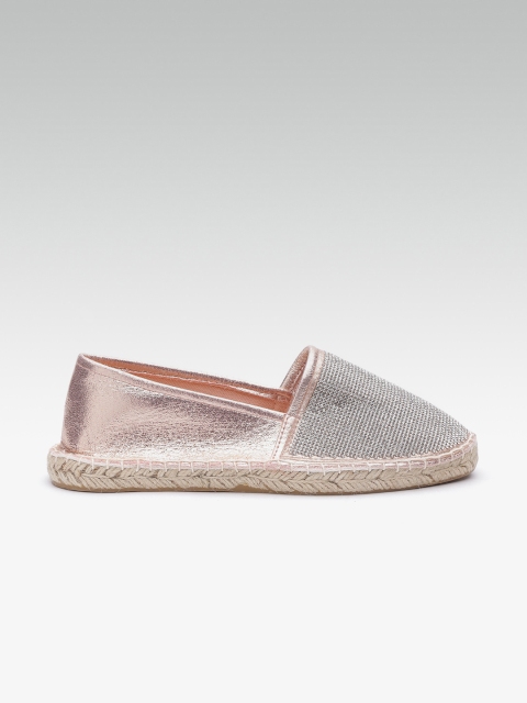 

DOROTHY PERKINS Women Rose Gold-Toned Embellished Espadrilles