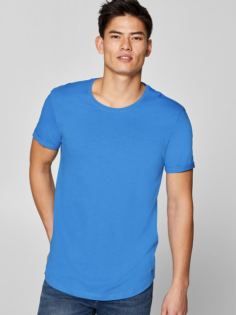 

ESPRIT Men Blue Solid Round Neck T-shirt