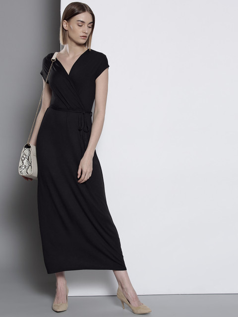 

DOROTHY PERKINS Women Petite Black Solid Maxi Dress