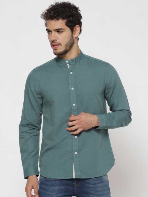 

ONLY & SONS Men Green Regular Fit Solid Casual Shirt