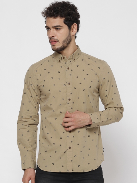 

ONLY & SONS Men Khaki Regular Fit Printed Casual Shirt