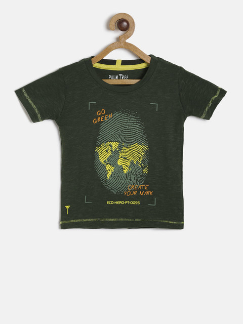 

Palm Tree Boys Green Printed Round Neck T-shirt