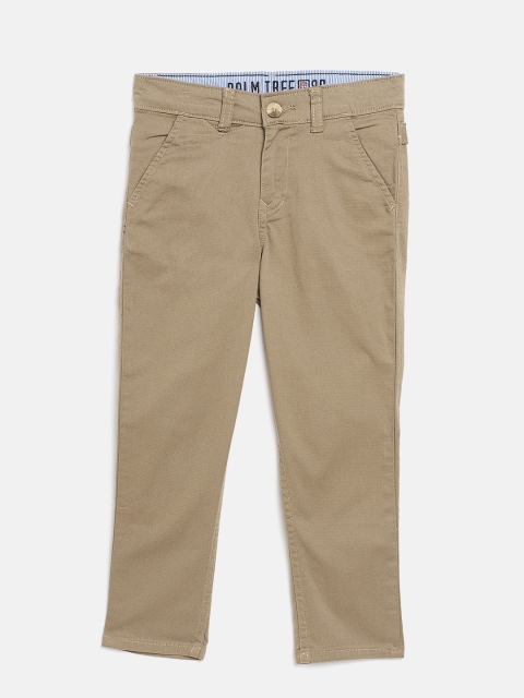 

Palm Tree Boys Beige Solid Regular Trousers