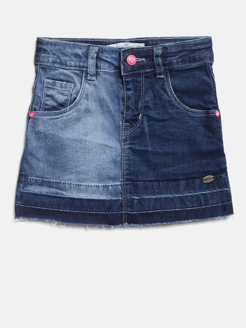 

Palm Tree Girls Navy Blue Washed A-Line Denim Skirt
