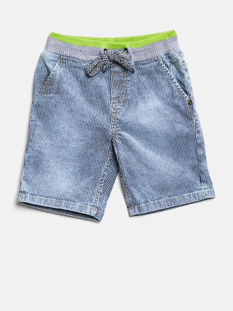 

Palm Tree Boys Navy Blue Striped Denim Shorts