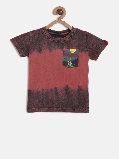 

Gini and Jony Boys Red Printed Round Neck T-shirt