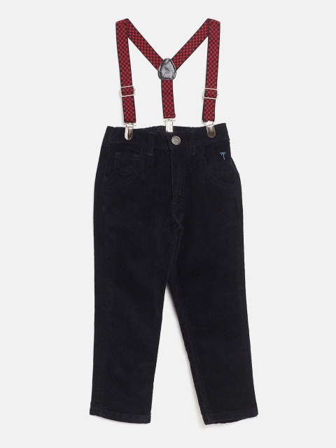 

Palm Tree Boys Navy Blue Solid Corduroy Trousers