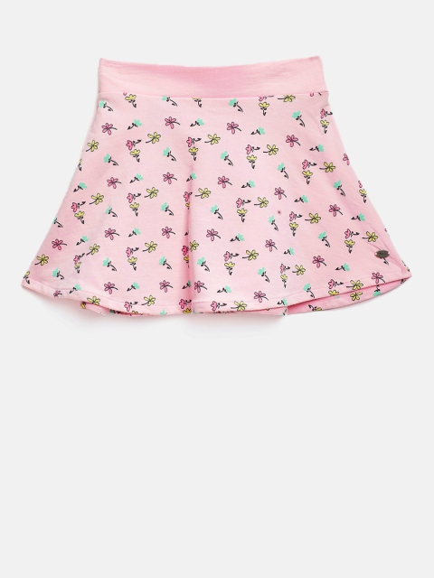 

Palm Tree Girls Pink Floral Print A-Line Skirt