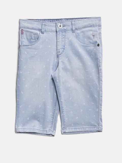 

Palm Tree Girls Blue Printed Regular Fit Capris