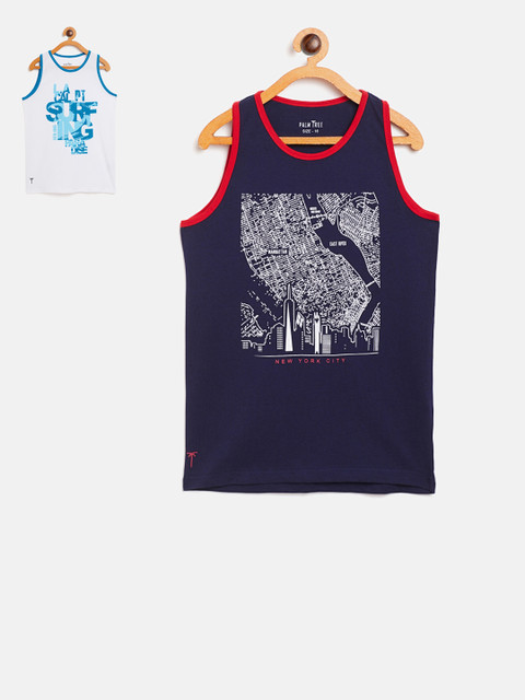 

Palm Tree Boys Pack of 2 Printed T-shirts, Navy blue