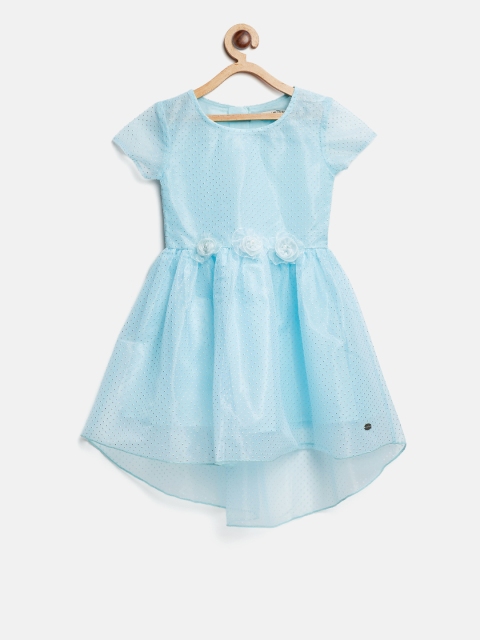 

Palm Tree Girls Blue Printed Fit and Flare Dress