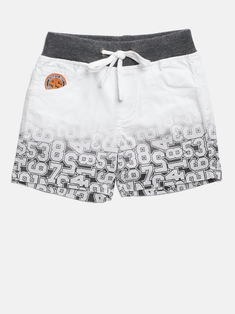 

Palm Tree Boys White & Charcoal Grey Printed Regular Fit Shorts