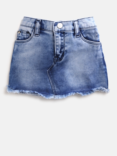 

Gini and Jony Girls Blue Washed Denim A-Line Skirt