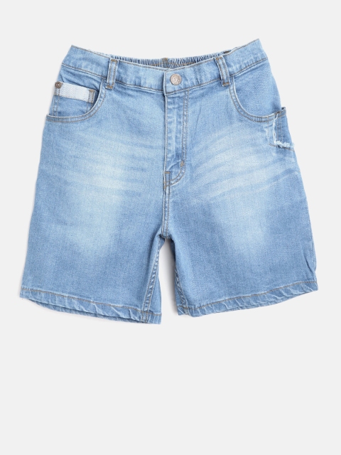 

Palm Tree Boys Blue Washed Regular Fit Denim Shorts