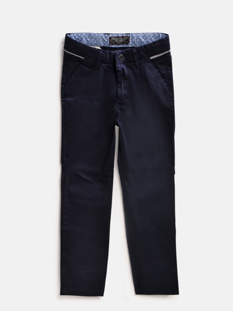 

Gini and Jony Boys Navy Blue Regular Fit Solid Chinos