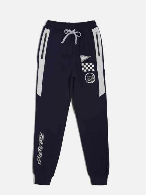 

Gini and Jony Boys Blue Regular Fit Printed Joggers