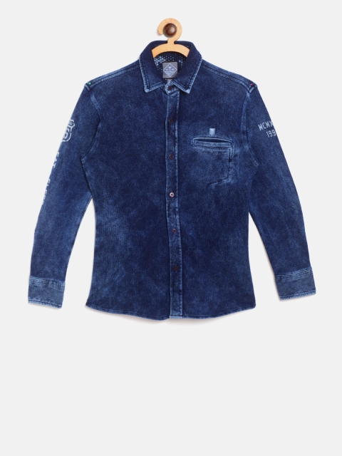 

Palm Tree Boys Blue Dyed Faded Casual Shirt