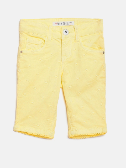 

Palm Tree Girls Yellow Solid Regular Fit Capris