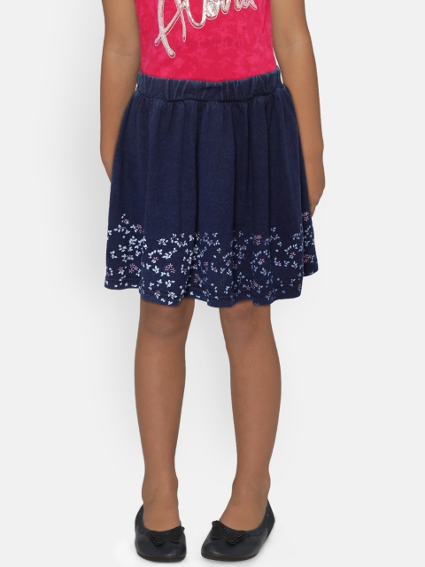 

Gini and Jony Girls Navy Floral Print Flared Skirt, Navy blue
