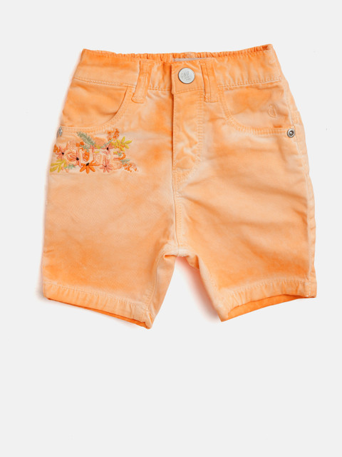 

Gini and Jony Girls Orange Dyed Regular Fit Denim Capris