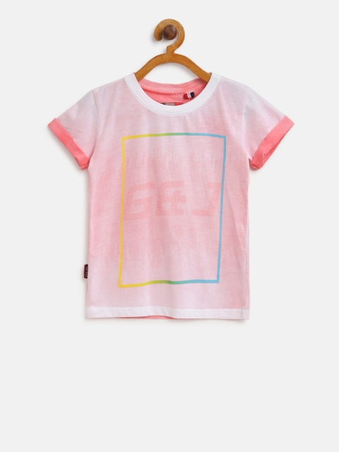 

Gini and Jony Boys Pink Printed Round Neck T-shirt