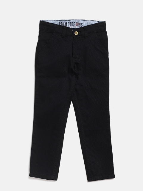 

Palm Tree Boys Black Slim Fit Solid Chinos