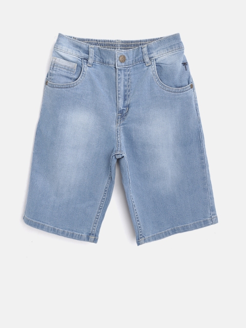 

Palm Tree Boys Blue Washed Regular Fit Denim Shorts