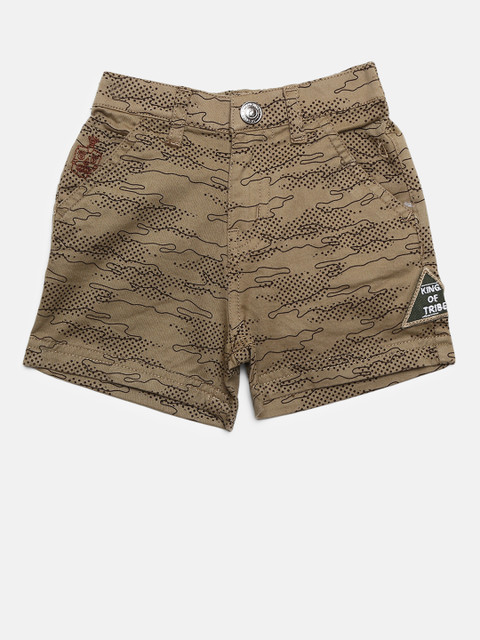 

Gini and Jony Boys Khaki Printed Regular Fit Shorts