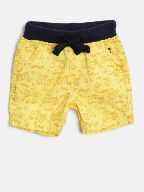 

Palm Tree Boys Yellow Printed Regular Fit Shorts