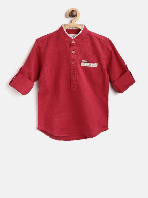 

Gini and Jony Boys Maroon Regular Fit Solid Casual Shirt