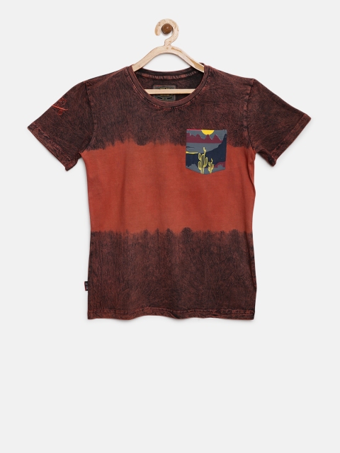 

Gini and Jony Boys Rust Orange Dyed Round Neck T-shirt