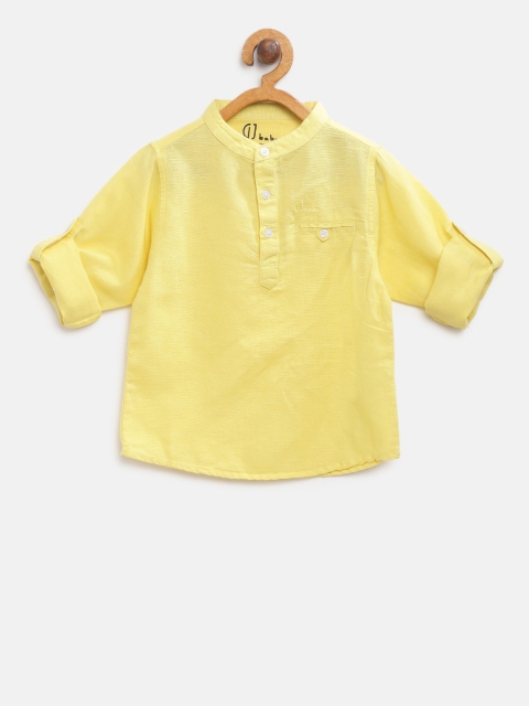 

Gini and Jony Boys Yellow Regular Fit Solid Casual Shirt