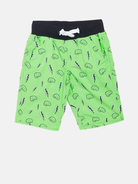 

Palm Tree Boys Green Printed Regular Fit Shorts