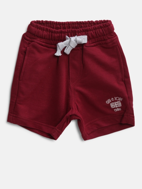 

Gini and Jony Boys Maroon Solid Regular Fit Shorts