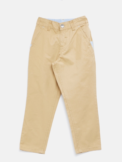 

Palm Tree Boys Khaki Regular Fit Solid Trousers