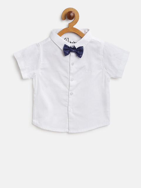 

Gini and Jony Boys White Regular Fit Solid Casual Shirt