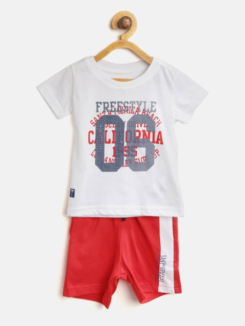 

Palm Tree Boys White & Red Printed T-shirt with Shorts