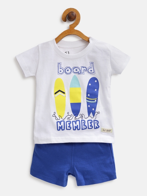 

Gini and Jony Boys Blue & White Printed T-shirt with Shorts