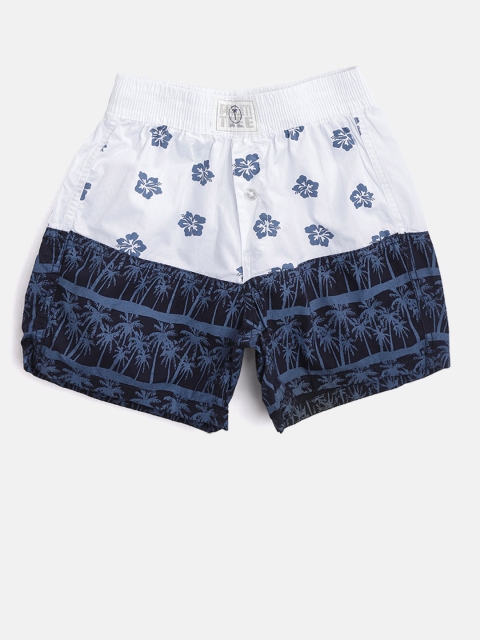 

Palm Tree Boys White & Navy Blue Printed Boxers 131246520033 C101