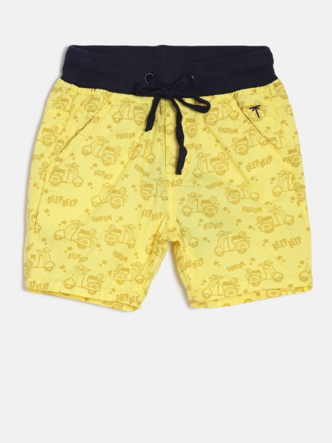 

Palm Tree Boys Yellow Printed Regular Fit Shorts