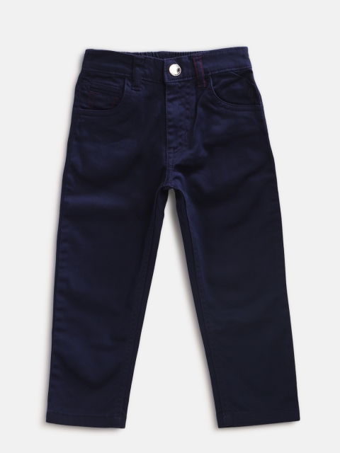 

Gini and Jony Boys Navy Regular Fit Solid Trousers, Navy blue